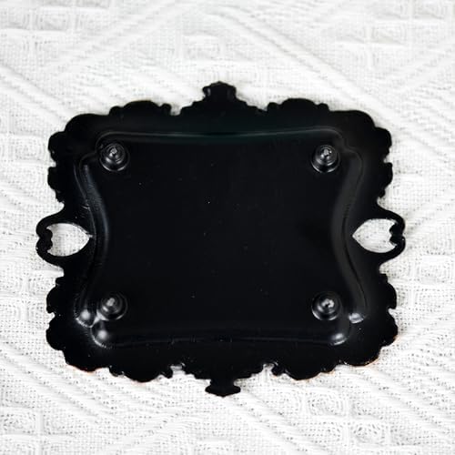 Ring Holder Jewelry Dish, Vintage Black and Godl Trinket Tray for Rings,Wedding Gift for Women (1, Black) - Image 7