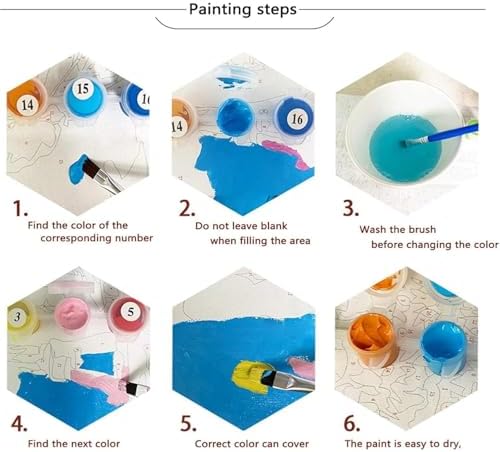4 Pack Framed Paint by Numbers Kit for Adults Beginner Book Adult Paint by Number Kits on Canvas Flower Painting by Numbers for Adults with Frame Floral DIY Painting Kits for Home Wall Art 8x8 Inch - Image 7