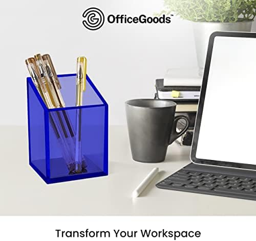 OfficeGoods Acrylic Pen and Pencil Holder, Blue - Image 5