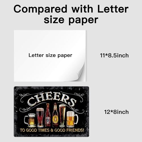 Putuo Decor Cheers Metal Tin Sign, Bar Signs For Home Bar Pub Man Cave Wall Decor To Good Times 8 Good Friends! 8"x12" - Image 6