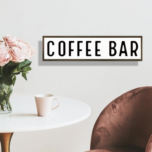 Coffee Bar Signs for Kitchen, Farmhouse Decor for Shelf, Rustic Wooden Wall Hanging Sign, Coffees Decoration for Cafe, Bar or Coffee Corner, Decorative Wooden Box Signs, 17.8x4x1.2 inches - Image 6