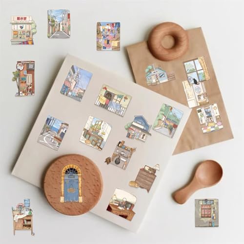 50Pcs Vintage Stickers,Waterproof Transparent PET Aesthetic Decorative Sticker Scrapbooking Supplies for Adult Card Making Letters Planner Journaling Junk Journal DIY Water Bottles Art Craft.Scene - Image 6