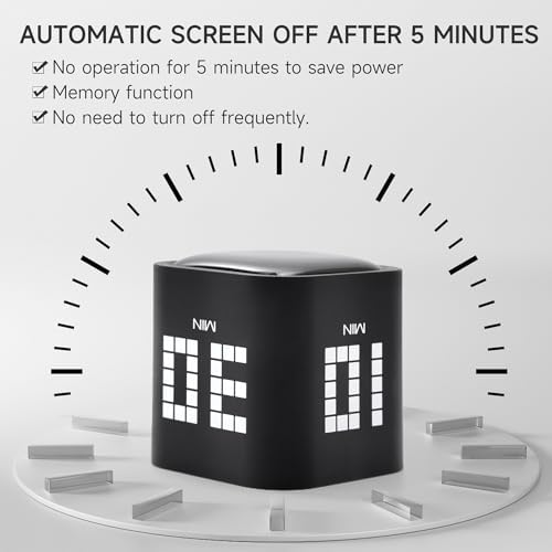 Rotating Productivity Timer, 5, 10, 30, 60 Minute Presets, Desk Cube - Image 7