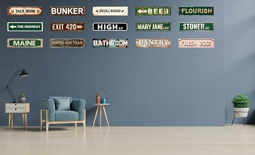 Vintage Tin Exit 420 Sign Retro Metal Sign Suitable For Home Street Shop Garage Bar Farm Garden - Multi-Purpose For Indoor/Outdoor Use Plaque 4x16 Inch - Image 7