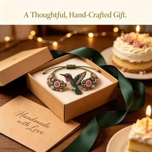RYCHEENI DIY Beaded Bracelet Kit for Adults, Beginner Jewelry Making Craft Set with Instruction Guide, 3D Animal Beadwork Project, Complete Supplies for Women and Craft Lovers (Hummingbird) - Image 7