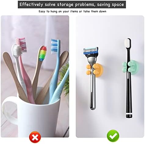 iBetterLife Razor Holder for Shower Hooks – 5Pcs Self Adhesive Wall Mounted Single Hook for Hanging Toothbrush, Functional Waterproof Utility Plug Holder for Bathroom Kitchen Living Room Office, Black - Image 6