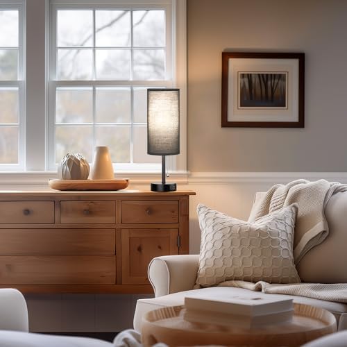 Black Bedside Lamp for Bedroom Nightstand - Small Table Lamp Set of 2 - Image 7