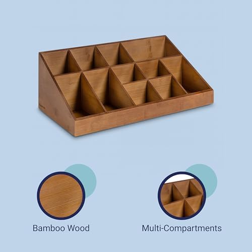 happimess Bambury 18" Cup and Condiment Station Bamboo Organizer, Brown - Image 6