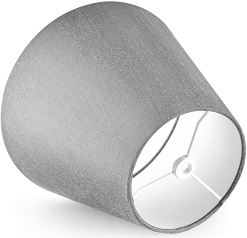 GO&SO Small Mini Lamp Shades Set of 2,5"×9"×6.4" Gray Bell Shade Replacment - Image 6
