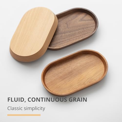 Vandroop Acacia Wooden Mini Serving Tray, Tea&Coffee Table Tray 7.9”×4.7” - Image 6