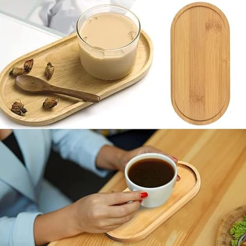 Bamboo Tray 2-Pack - Bathroom Tray for Bathroom, Bamboo Vanity Tray, Natural Wood Vanity Decor (6.88" x 3.46") - Image 6