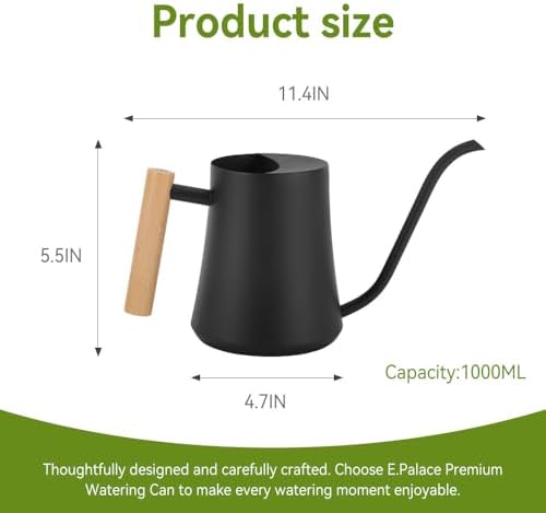 Small Watering Can Indoor Plants Metal Watering Cans 1L/34oz (White) - Image 7