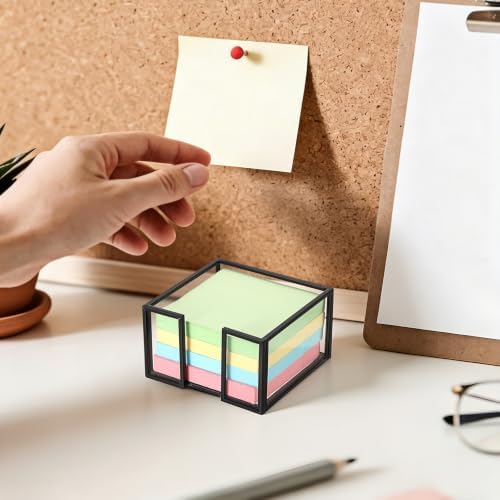 BTSKY Metal Glass Sticky Note Holder for 3x3 Inch Sticky Notes - Image 7