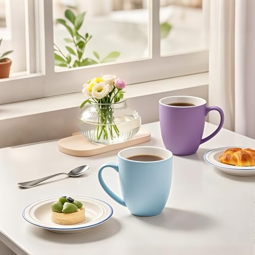 6-Piece 12oz Ceramic Coffee Mugs with Handles, Microwave & Dishwasher Safe, Ideal for Latte, Cappuccino and Hot Tea (Multi-Color) - Image 6