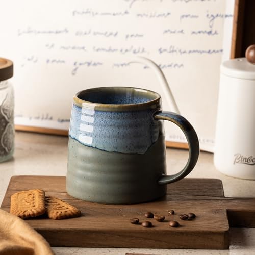 15.5oz Large Heavyweight Ceramic Mug, Reactive (Blue-Grey) - Image 6