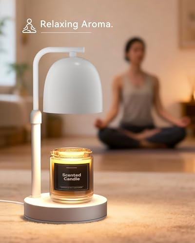 Candle Warmer Lamp with Timer & Dimmable, Adjustable Height White Candle Warmer for Jar Candles, Birthday Gifts for Women & Men, Office Decor, House Warming Gift, Wax Melt Warmer with 2 Bulbs - Image 6