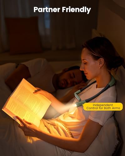 Glocusent Bendable Neck Light, 100 Hours Reading Light for Book Lover Gifts - Image 7