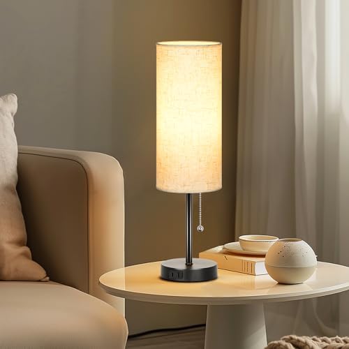 Dott Arts 18" Table Lamp for Bedroom, 3-Color Bedside Lamps with Pull Chain - Image 6