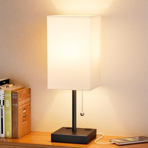 Bedside Lamp for Bedroom - 3 Color Temperatures, USB A+C, 2 AC Outlets - Image 7