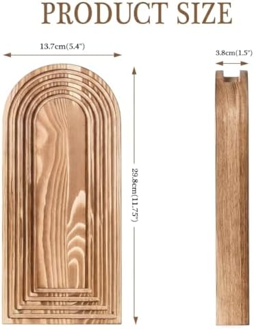 Set of 2 Wooden Wall Vases with Dried Pampas Grass & Eucalyptus, Boho Farmhouse Decor for Living Room, Entryway, Bathroom, Rustic Home Art(Brown) - Image 6