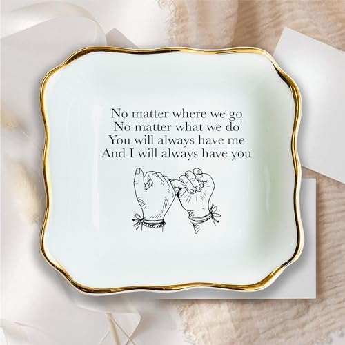 Ceramic Ring Dish, White Jewelry Dish, Trinket Tray, Wedding & Vday Gift, No Matter Where We Go Lovers Day Gifts - Image 5