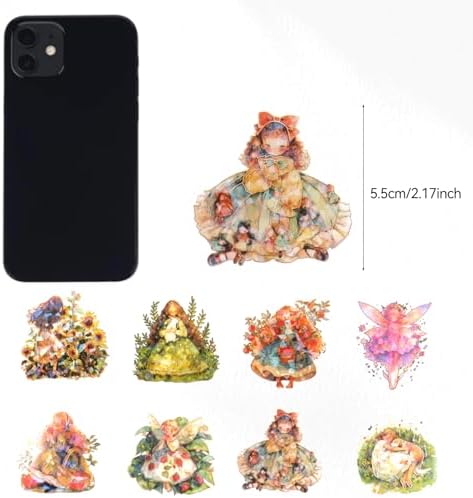 60Pcs Kawaii Girls Stickers for Journaling - Cute Sweet Cartoon Transparent Collage Scrapbooking Supplies Sticker Decal for Junk Journal Cards DIY Arts Crafts - Image 7