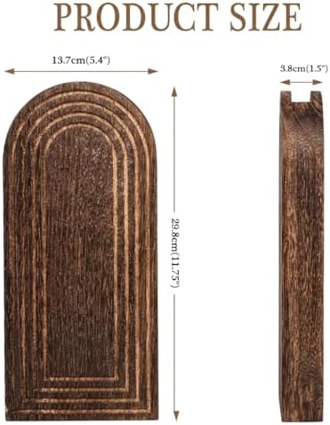 Set of 2 Wooden Wall Vases with Dried Pampas Grass & Eucalyptus, Boho Farmhouse Decor for Living Room, Entryway, Bathroom, Rustic Home Art(Dark Brown) - Image 6
