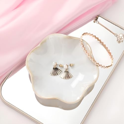Shaped Ceramic Small Trinket Tray for Rings Earrings Keys Catchall Organizer Nightstand Or Entryway Decor Decorative Plate for Bedroom Vanity Office for Use - Image 7