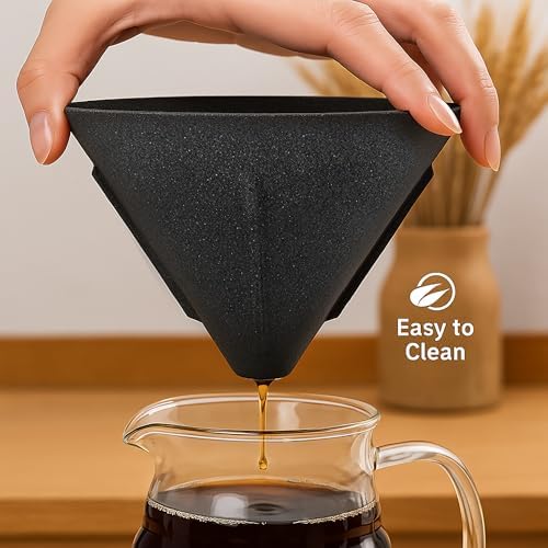 Ceramic Stone Material One-piece Baked Non-porous Tea Strainer - Loose Tea Straining Stepper - Coffee Precision Filter - Good Companion for Teapots (L) - Image 6