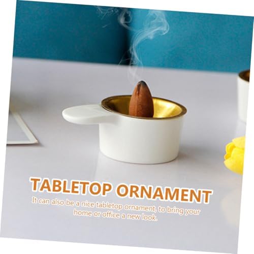 2pcs Ceramic Incense Burner Handheld Desktop Censer Ornament Modern Minimalist Incense Holder for Meditation Yoga Bedroom Study Decor - Image 7
