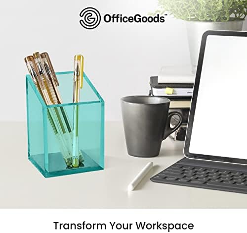 OfficeGoods Acrylic Pen and Pencil Holder, Green - Image 5