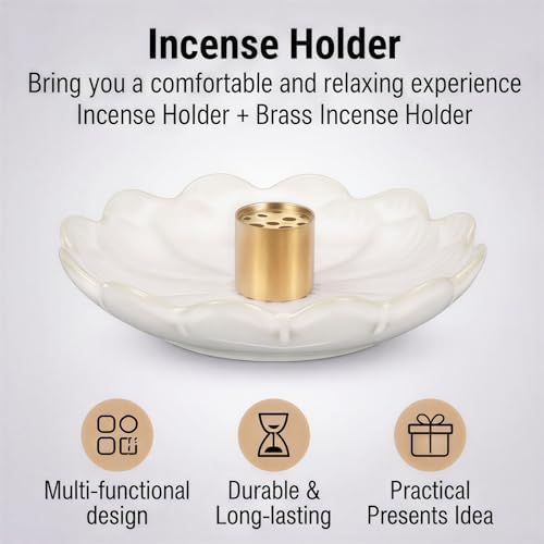 uxcell Ceramic Incense Burner Cone Incense Holder 4.3" White - Image 6