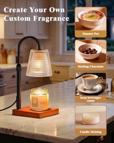 Walnut Candle Warmer Lamp with Timer, House Warming Gifts New Home Decor - Image 6