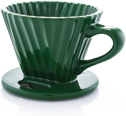 Chantal "Lotus ceramic pour over coffee dripper, 8 ounces (Forest Green) by Chantal