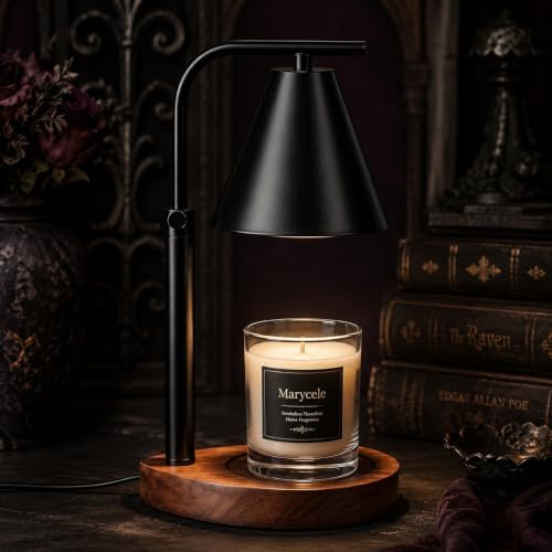 Marycele Black Candle Warmer Lamp with Timer, Height Adjustable Lamp Gifts by Marycele