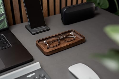 MUUJEE Wooden Desk Tray Organizer - 7.5 x 3.75 for Work Teacher Dad Wood Tray Work Minimalist Rustic - Image 6