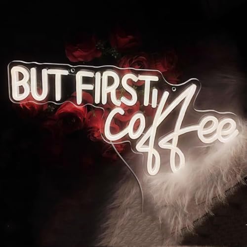 Coffee Bar Signs for Home Kitchen Cafe Corner Shop Decor LED Dimmable But First Coffee Light up Neon Light Signs 5V USB Powered with Hanging Chain,Gifts for Birthday Shop Open - Image 7