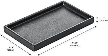 Ceramic Makeup Tray Redelaenor, Black Bathroom Accessories Holder for Kitchen Sink Organizer and Home Decorative Tray Rectangle Small Bathroom Sink Trays for Counter - Image 6