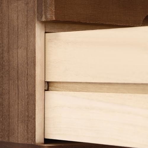 Wooden Desktop Storage Box with Lockable Drawers, Flat File Cabinet Drawer Desktop Storage Box, Countertop Storage Cabinet for Office Home Toiletries Supplies Vanity (Walnut, 4 Drawer) - Image 7