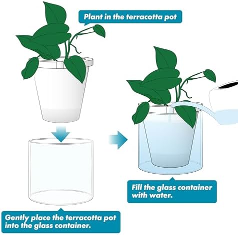 D'vine Dev Self-Watering White Terracotta Planter Pot, 8 in, 37-X-C-2 - Image 6