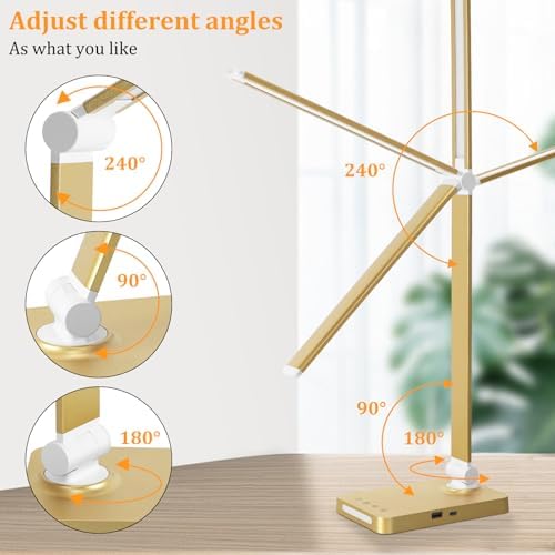 LED Desk Lamp with USB Ports,Touch Desk Lamps for Home Office with 5 Modes - Image 6