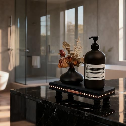 Bathroom Tray Pedestal Stand, Waterproof Wood Riser for Bathroom Counter - Image 6
