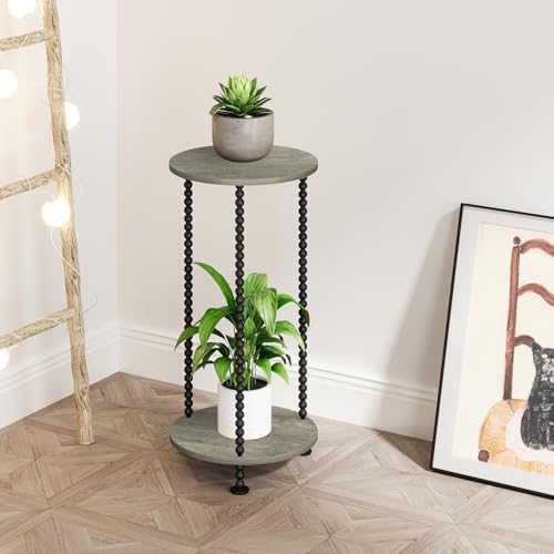 YINMIT Plant Stand Indoor, 2 Tier Small Plant Stand with Metal Spindle Leg - Image 7