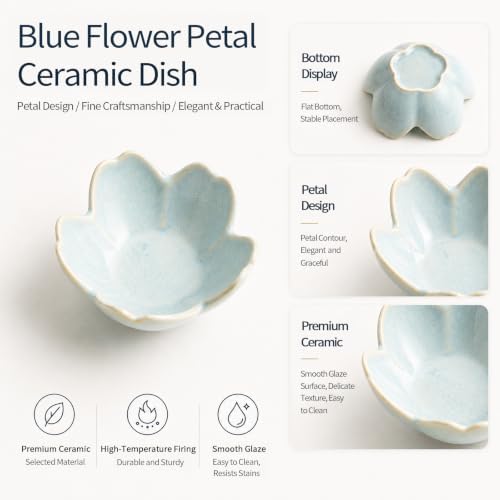 Flower Ring Holder Dish with Gift Box, Ceramic Jewelry Tray - Image 7