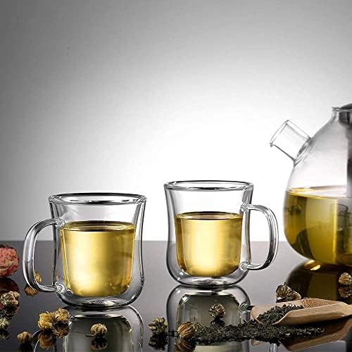 ecooe Espresso Cups 4 Oz Double Walled Glasses Coffee Mugs Set of 2 120 ml - Image 6
