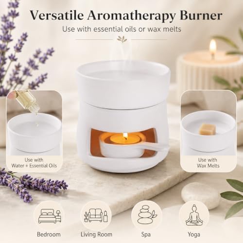 Bighan Tea Light Candle Holder Ceramic Oil Burner Tealight Wax Warmer - Image 6