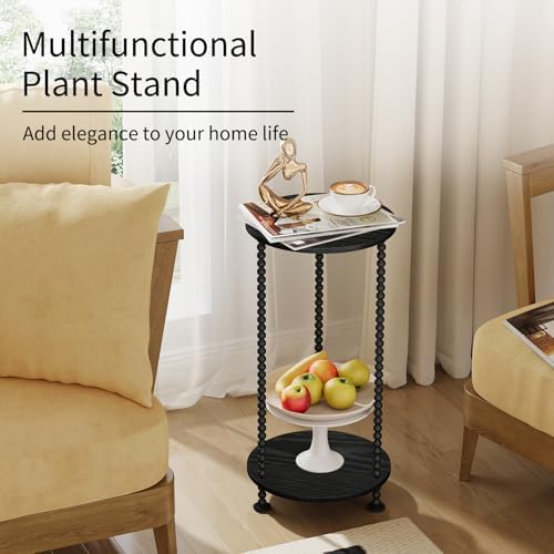 YINMIT Plant Stand Indoor, 2 Tier Small Plant Stand with Metal Spindle Leg - Image 7