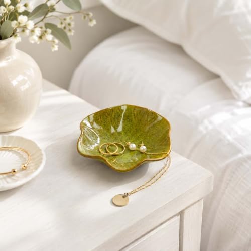Green Ceramic Lotus Leaf Jewelry Dish Tray,Ring Dish Trinket Tray - Image 7