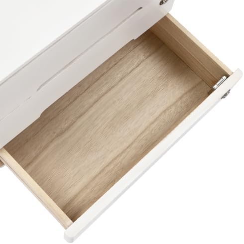 Wooden Desktop Storage Box with Lockable Drawers, Flat File Cabinet Drawer Desktop Storage Box, Countertop Storage Cabinet for Office Home Toiletries Supplies Vanity (White, 3 Drawer) - Image 7
