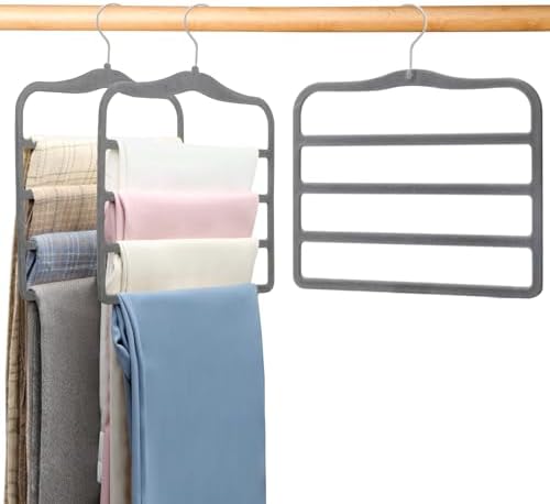 Closet Organizers and Storage,Pants Hangers Space Saving Velvet Hanger - Image 7